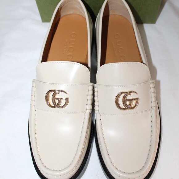 NWB Gucci Marmont GG New Ivoire Loafers Flats Slip Ons 41  816333 - Picture 2 of 5